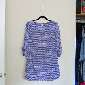 Pink owl blue and white dress M